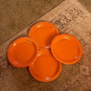 Orange Ceramic Dinner Plates Set